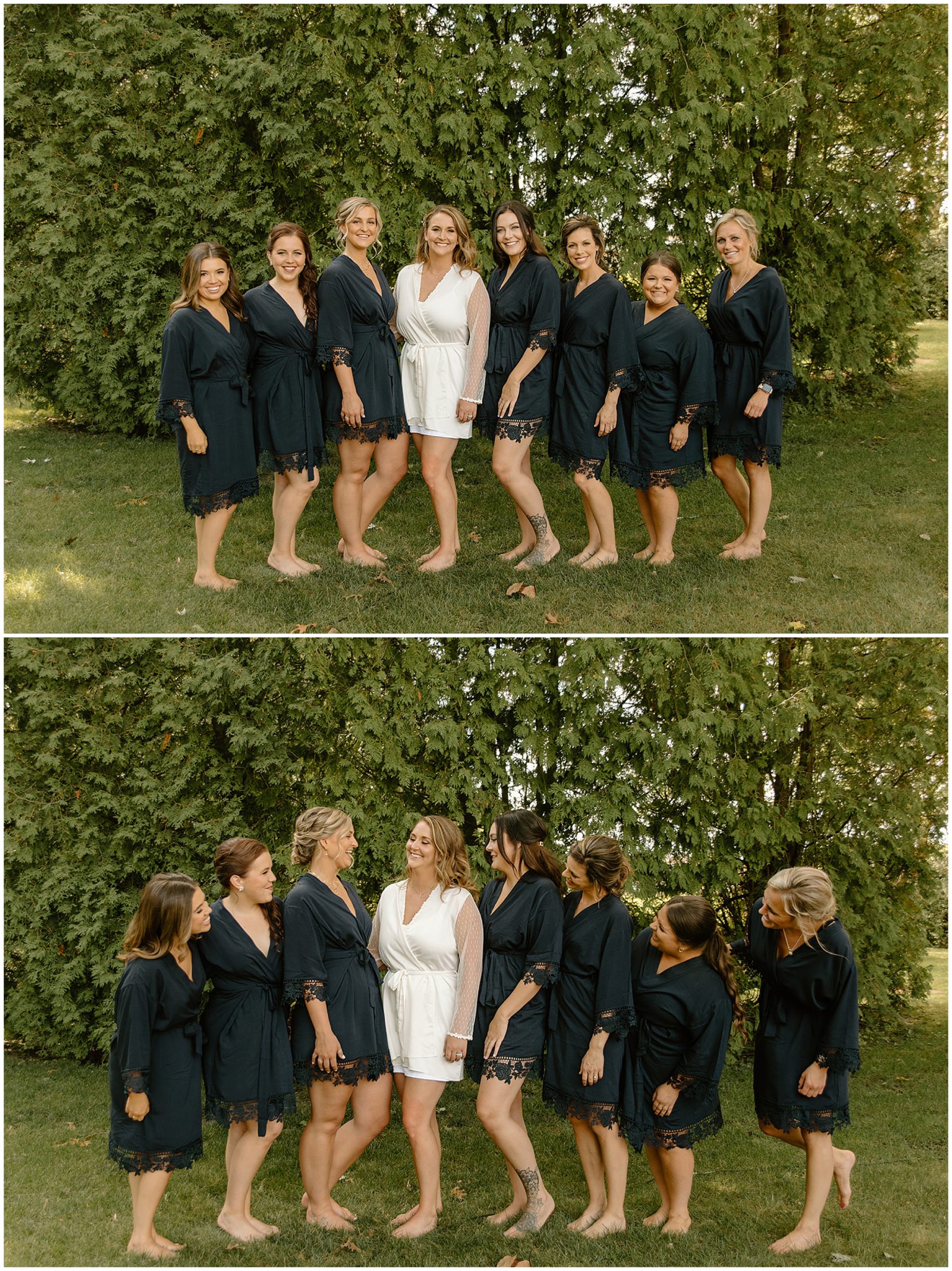 bridal party in robes