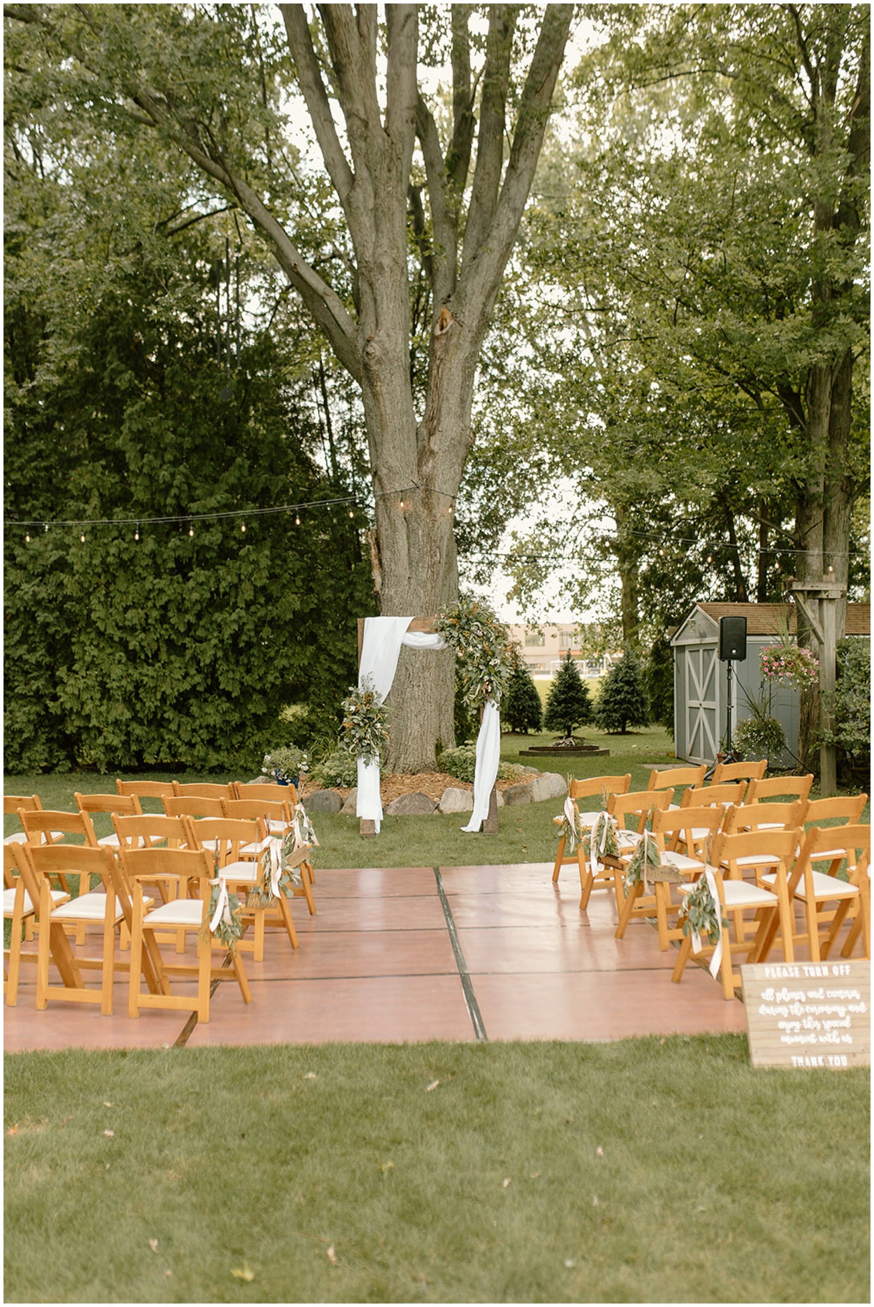 backyard wedding ceremony