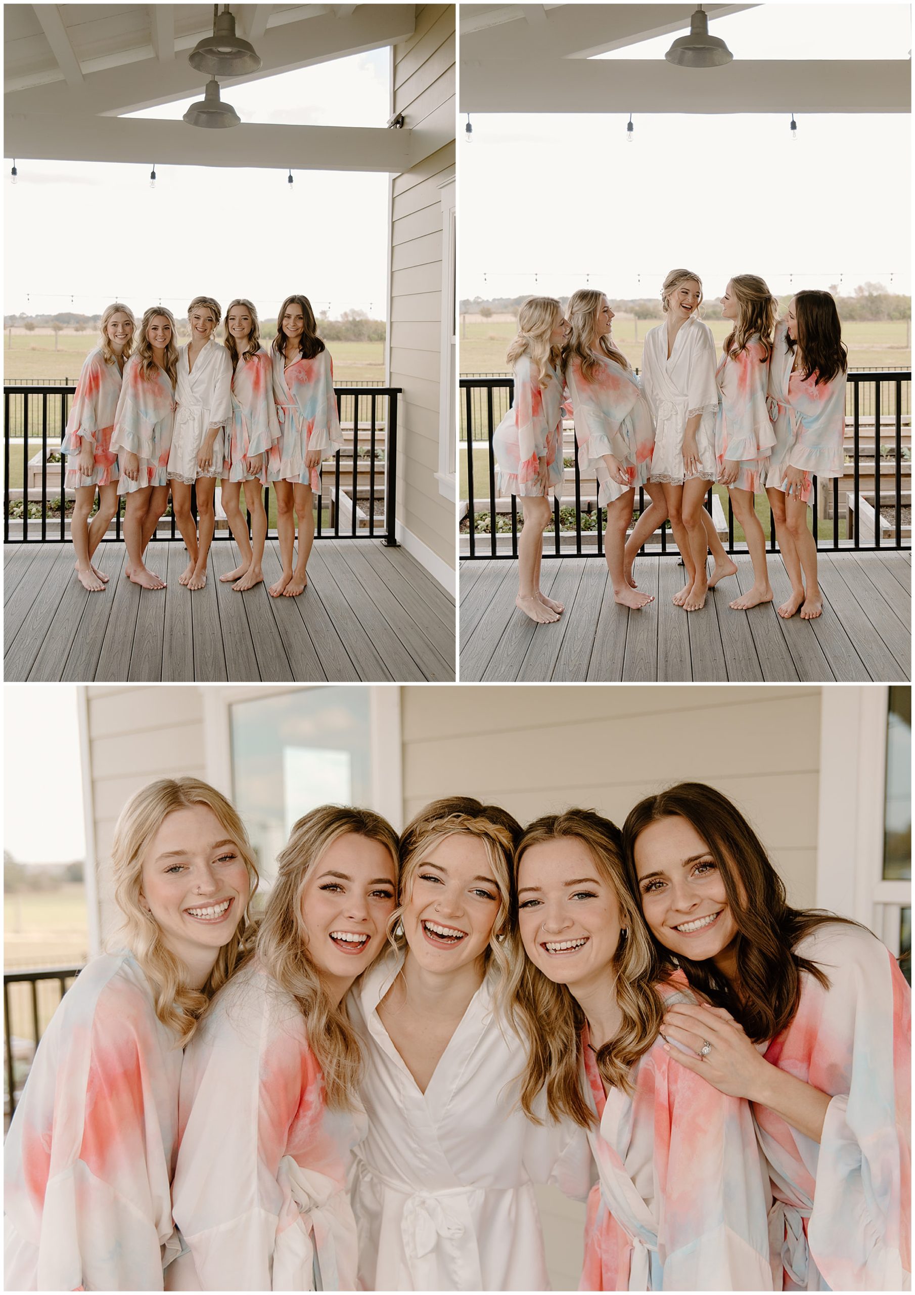 bridesmaids wearing pink
